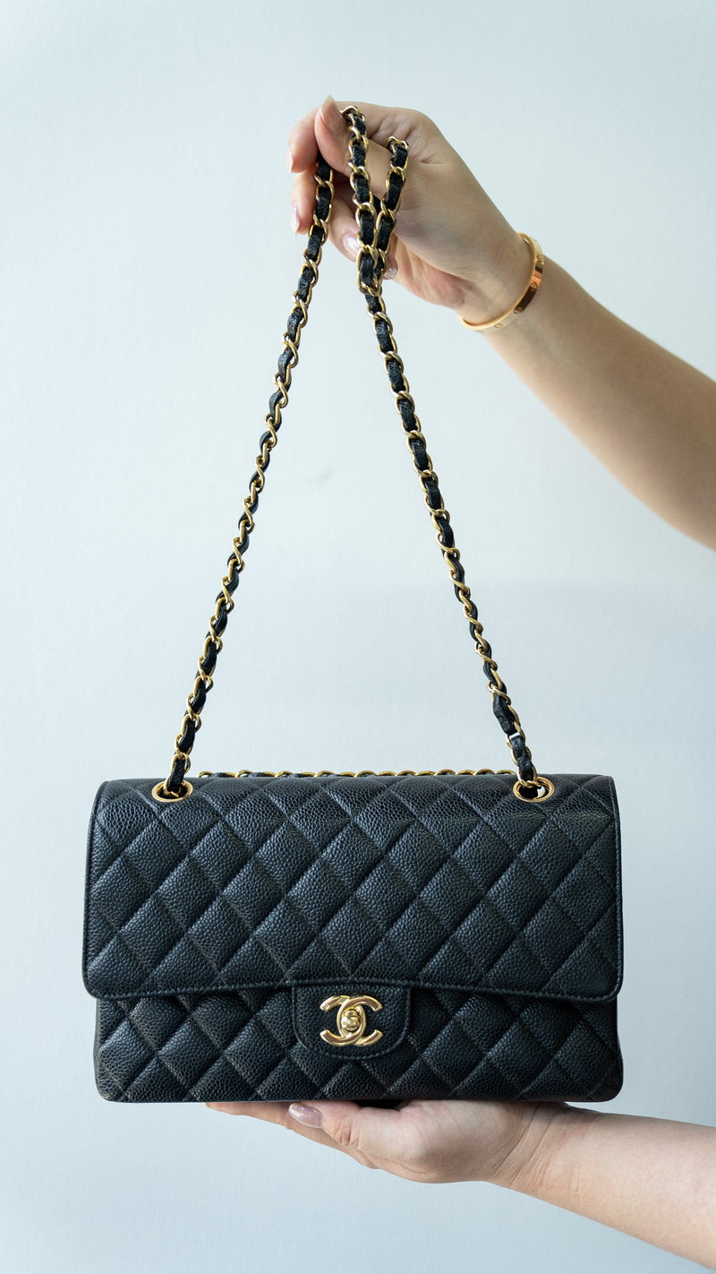 price of chanel medium classic flap bag black