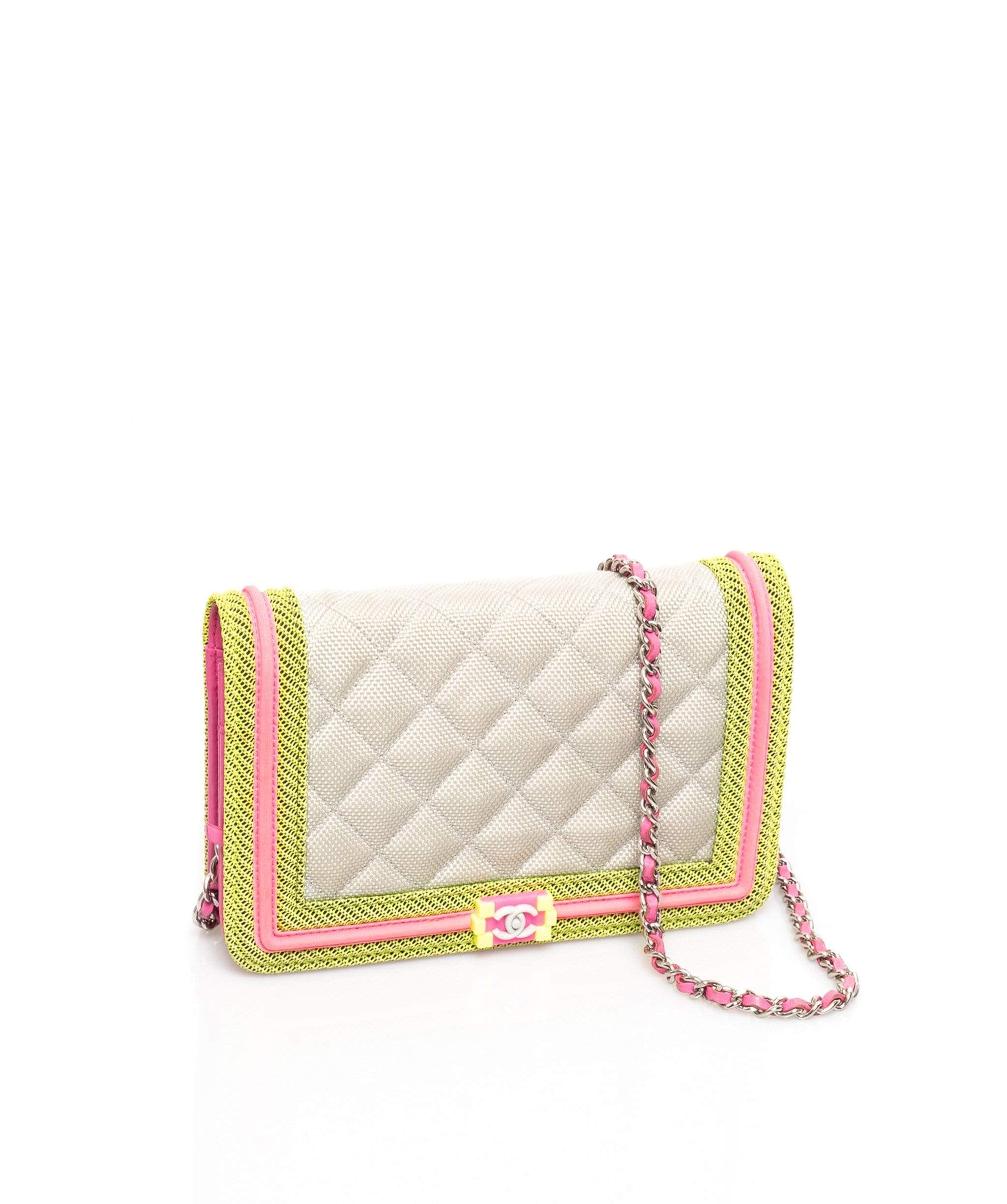 Chanel Chanel Canvas Quilted Fluro Boy Wallet On Chain - ADL1439