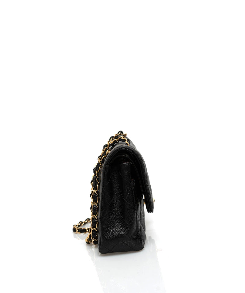 Chanel Chanel Caviar Skin 10" Medium Classic Flap Bag with Gold Hardware - ASL1533