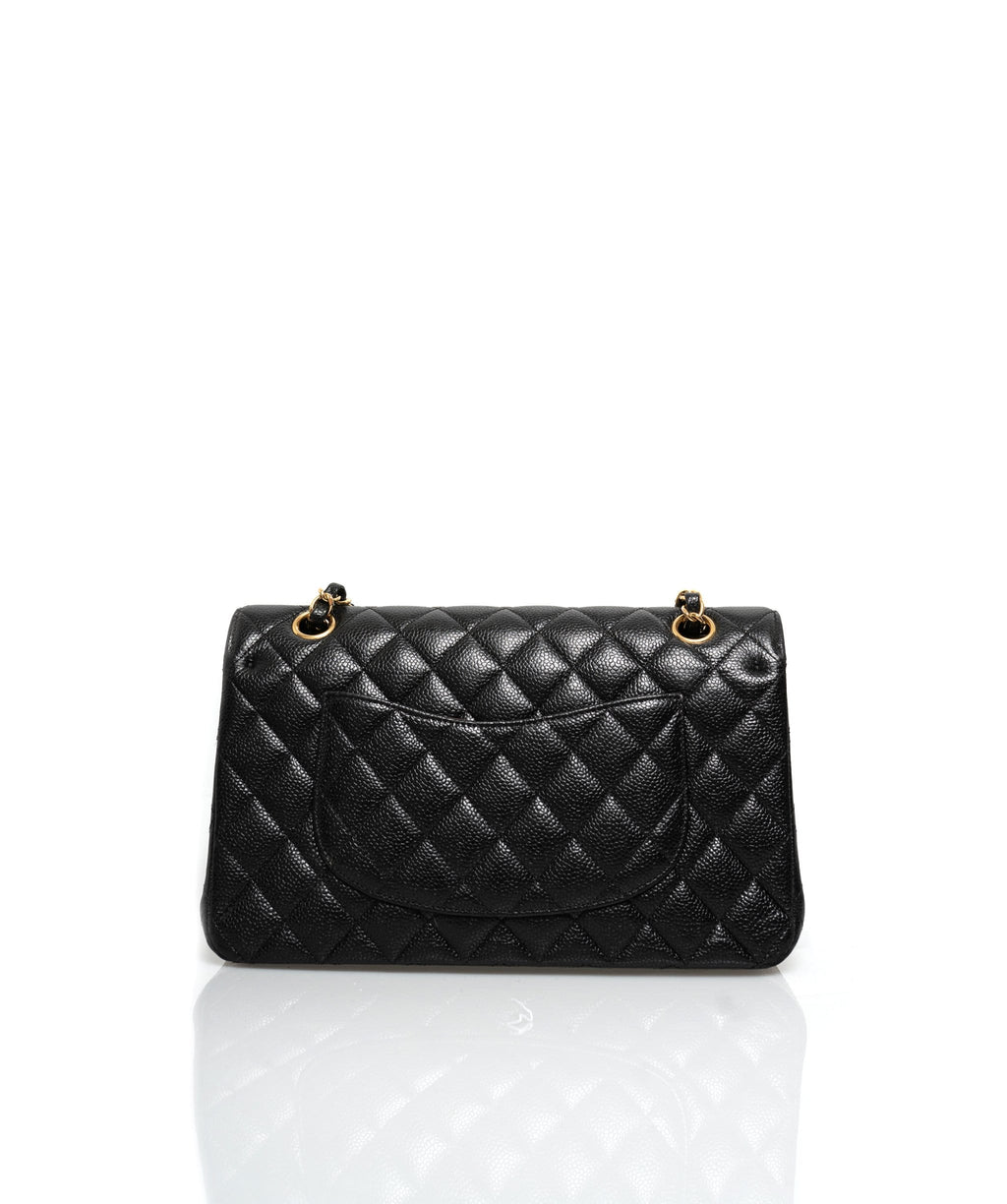 Chanel Classic Medium Flap Bag Black Caviar Gold Hardware - LuxuryTastic  Replicas