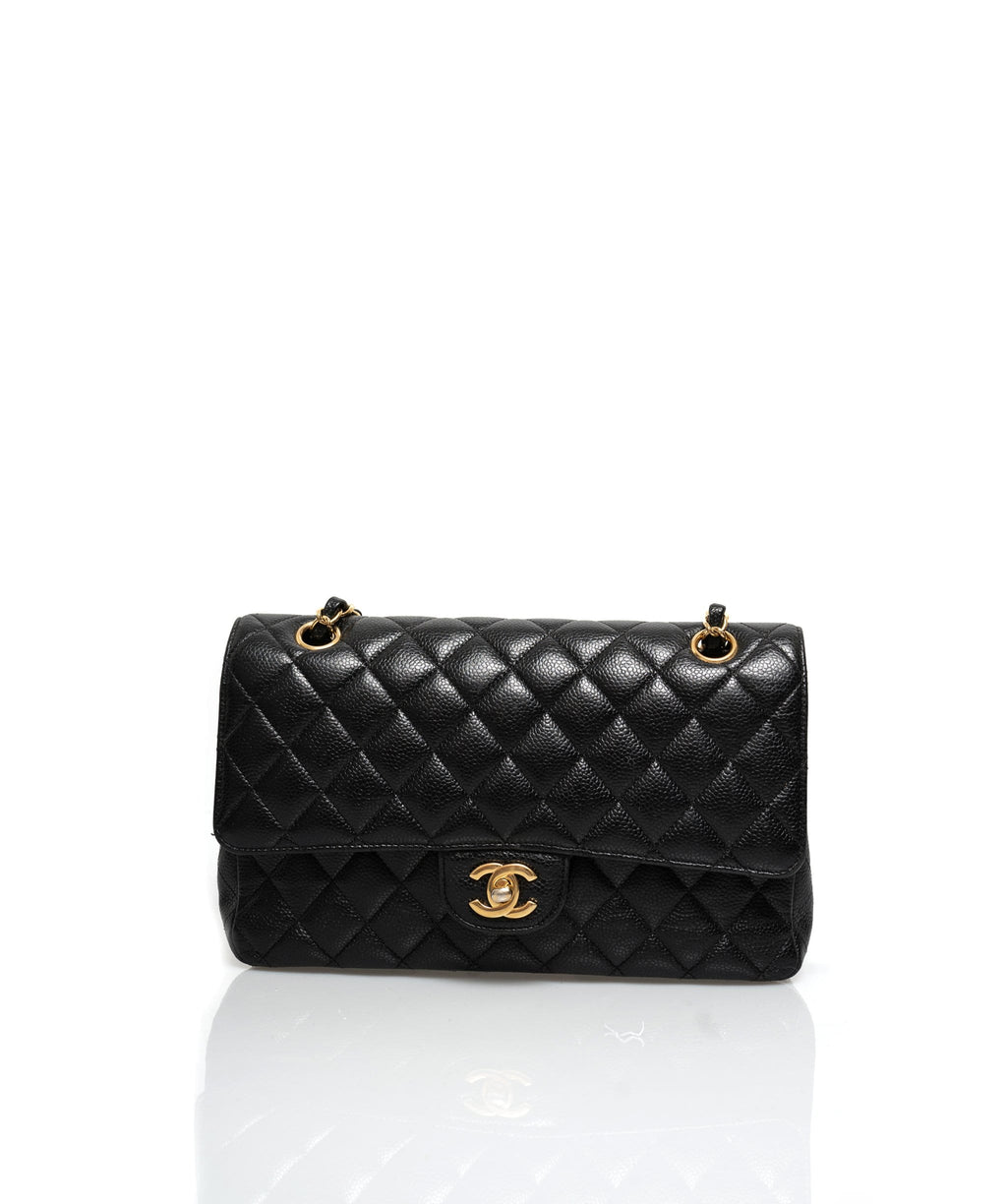 Chanel Classic Flap Medium Black Caviar Gold Hardware - Luxury