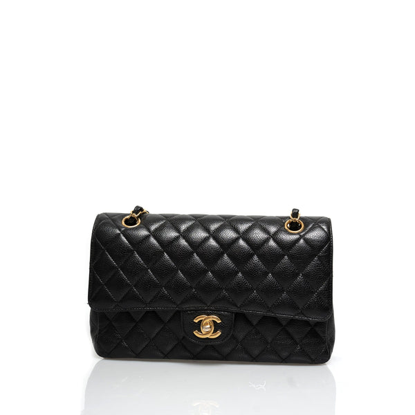 Chanel Caviar Skin 10 Medium Classic Flap Bag with Gold Hardware - AS –  LuxuryPromise