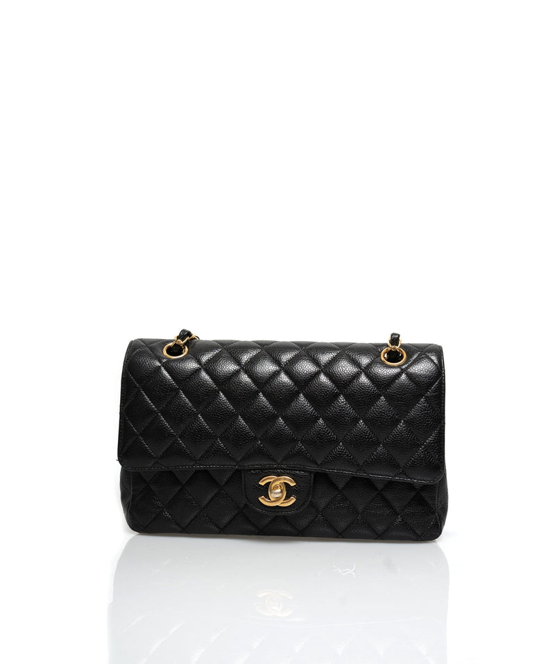 Chanel Caviar Skin 10 Medium Classic Flap Bag with Gold Hardware - ASL1533