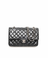 Chanel Chanel Caviar Skin 9" Small Classic Flap Bag with Silver Hardware AWL1696
