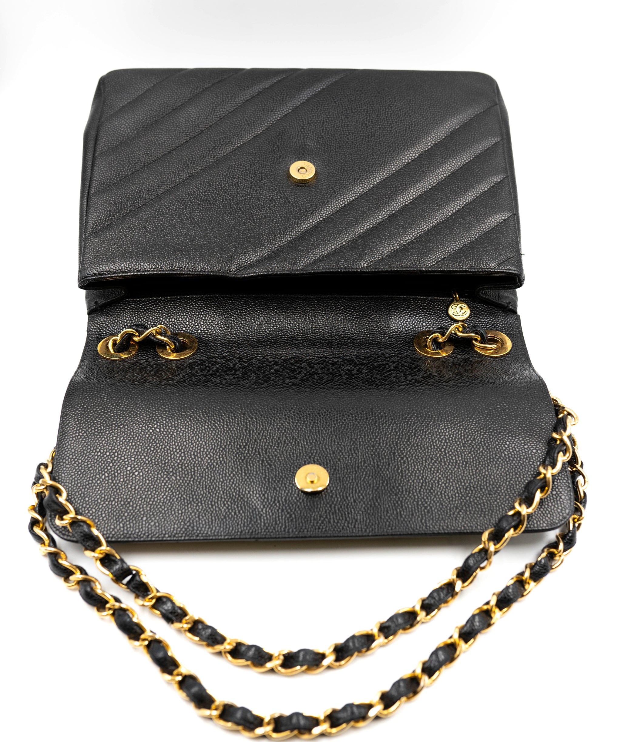 Chanel Chanel Caviar Skin All Black CC Jumbo Classic Flap Bag - AWL3570