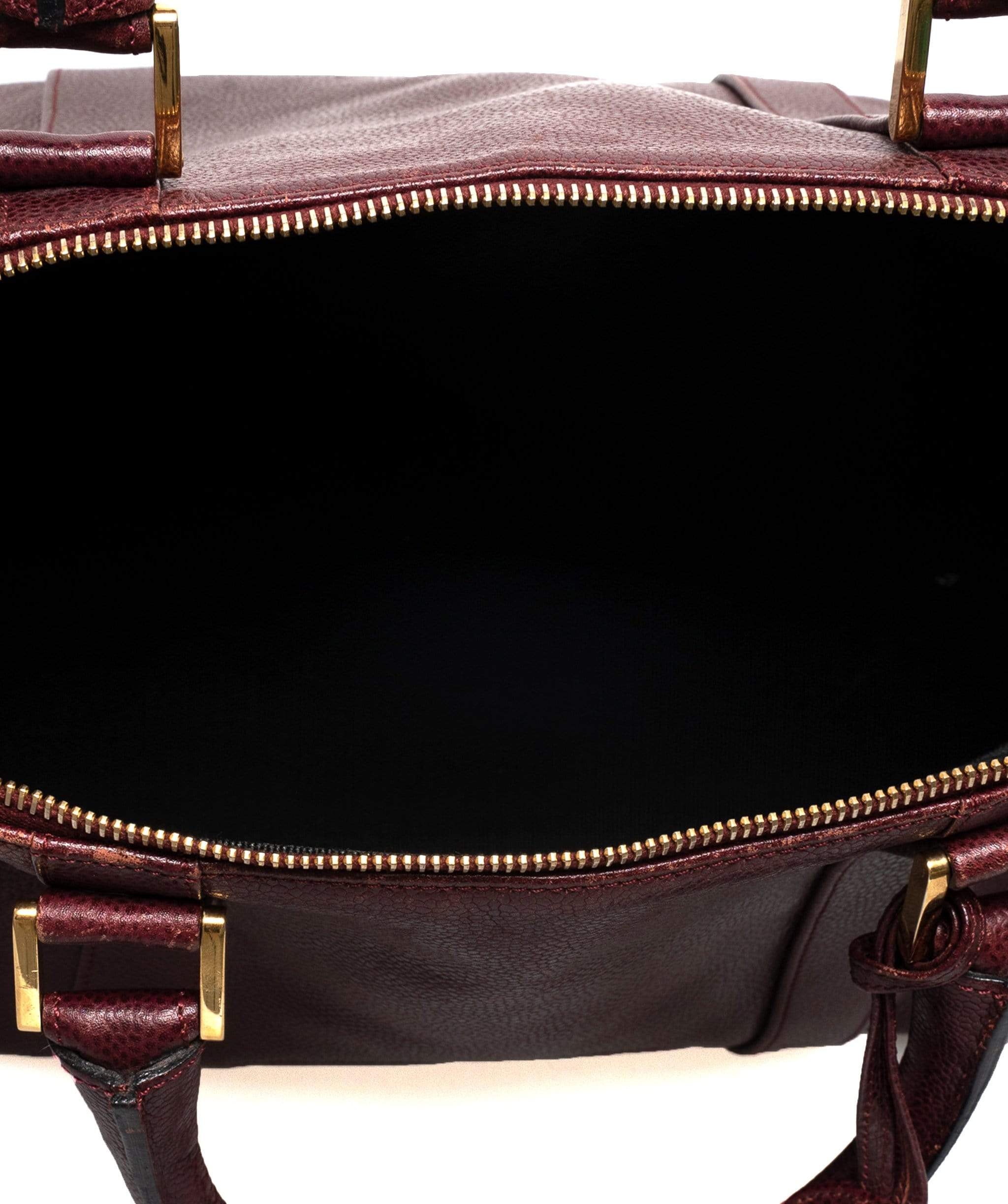 Chanel CHANEL Caviar Skin Mini Boston Hand Bag Leather Bordeaux - AWL1095