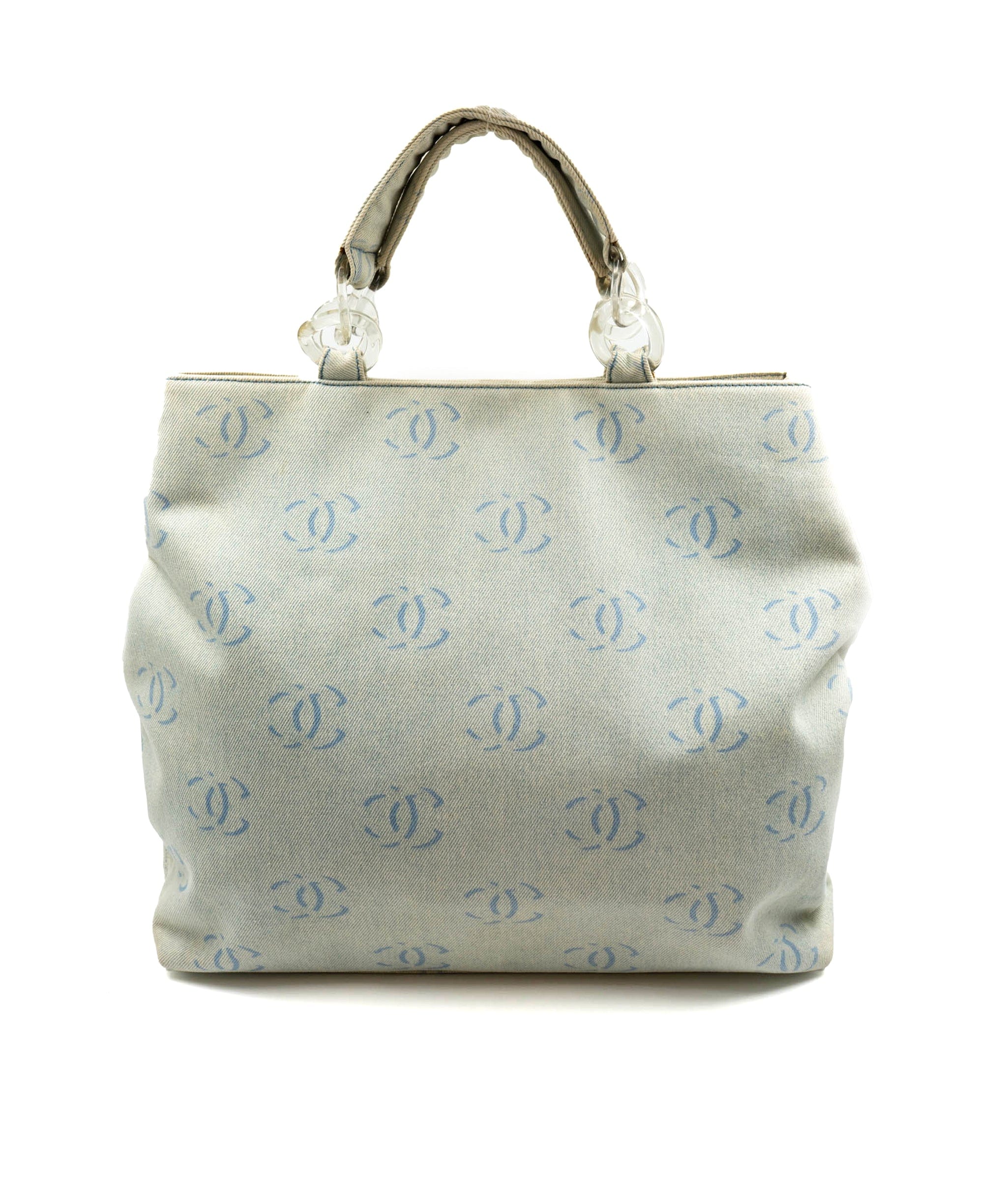 Chanel Chanel CC Denim Tote Bag Light Blue ASL4631