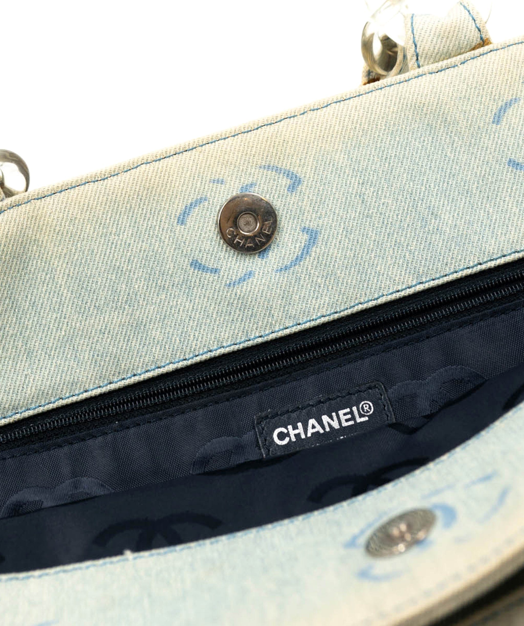Chanel Chanel CC Denim Tote Bag Light Blue ASL4631