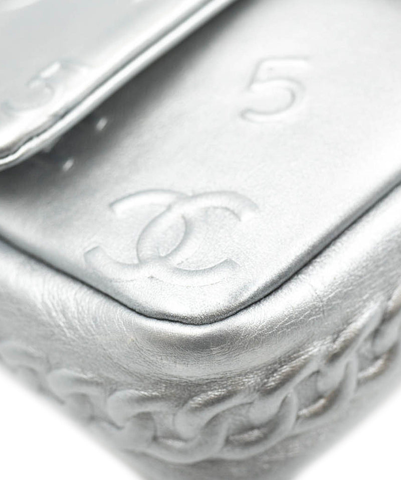 Chanel cc icon precious symbols silver classic flap bag UKL1165