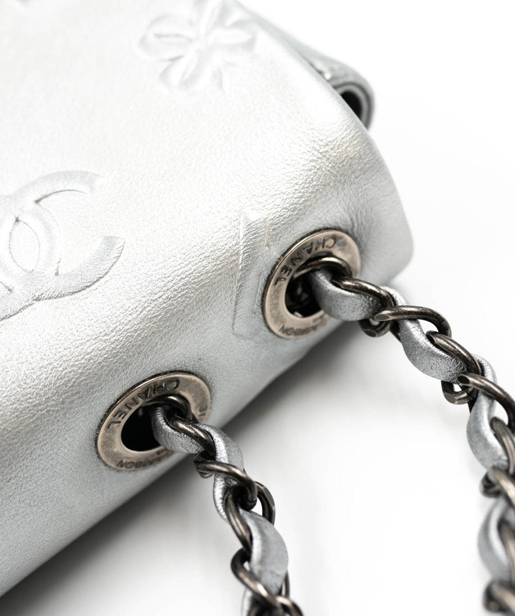Chanel cc icon precious symbols silver classic flap bag UKL1165