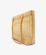 Chanel Chanel CC Logos Beige Wicker Chain Shoulder Basket Bag - ASL1606