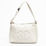 Chanel Chanel CC White Caviar Skin Shoulder Tote Bag - AWL1394