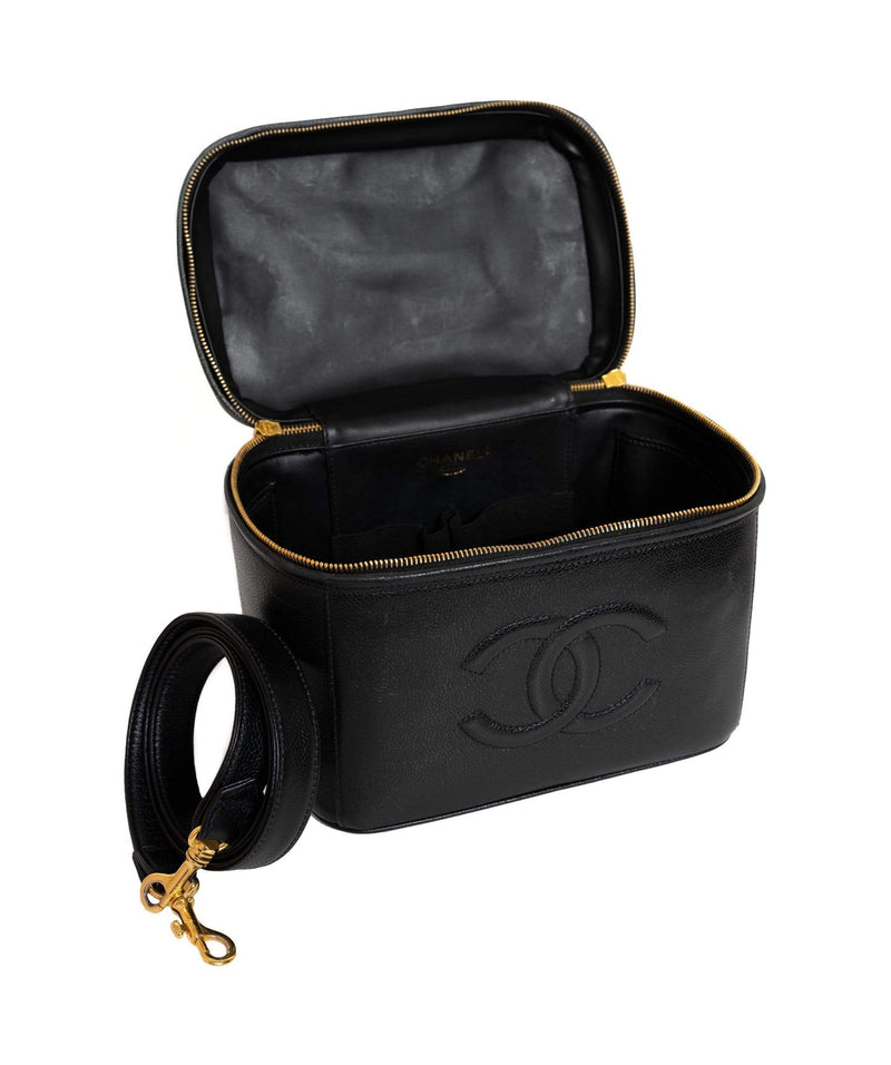 Chanel Chanel Chanel black caviarskin vanity bag with strap - AWL1170