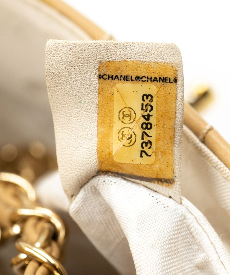 Chanel Chanel chocolate bar beige mini flap  ALL0134