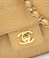 Chanel Chanel chocolate bar beige mini flap  ALL0134
