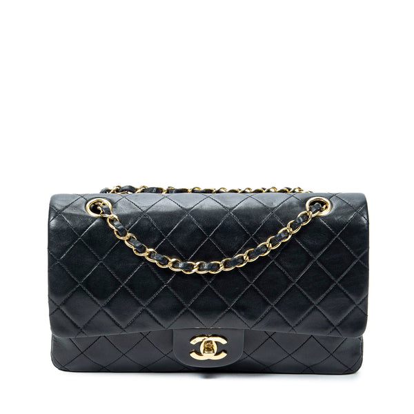 Chanel Vintage Black Quilted Lambskin Medium Classic Double Flap
