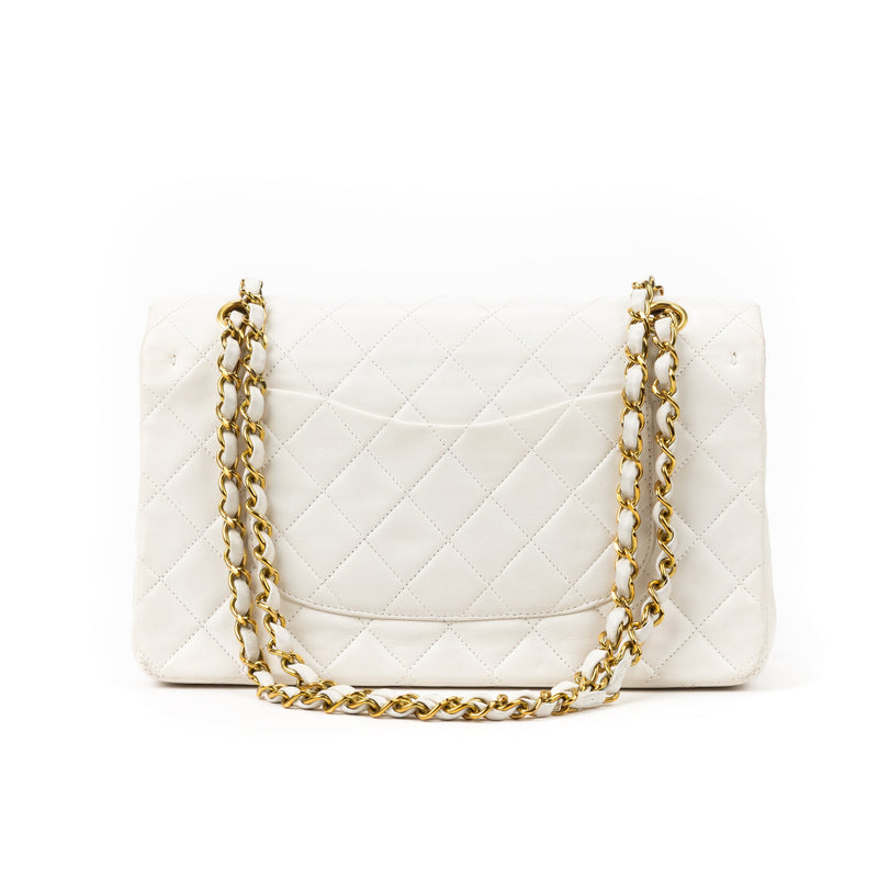 chanel white classic flap bag