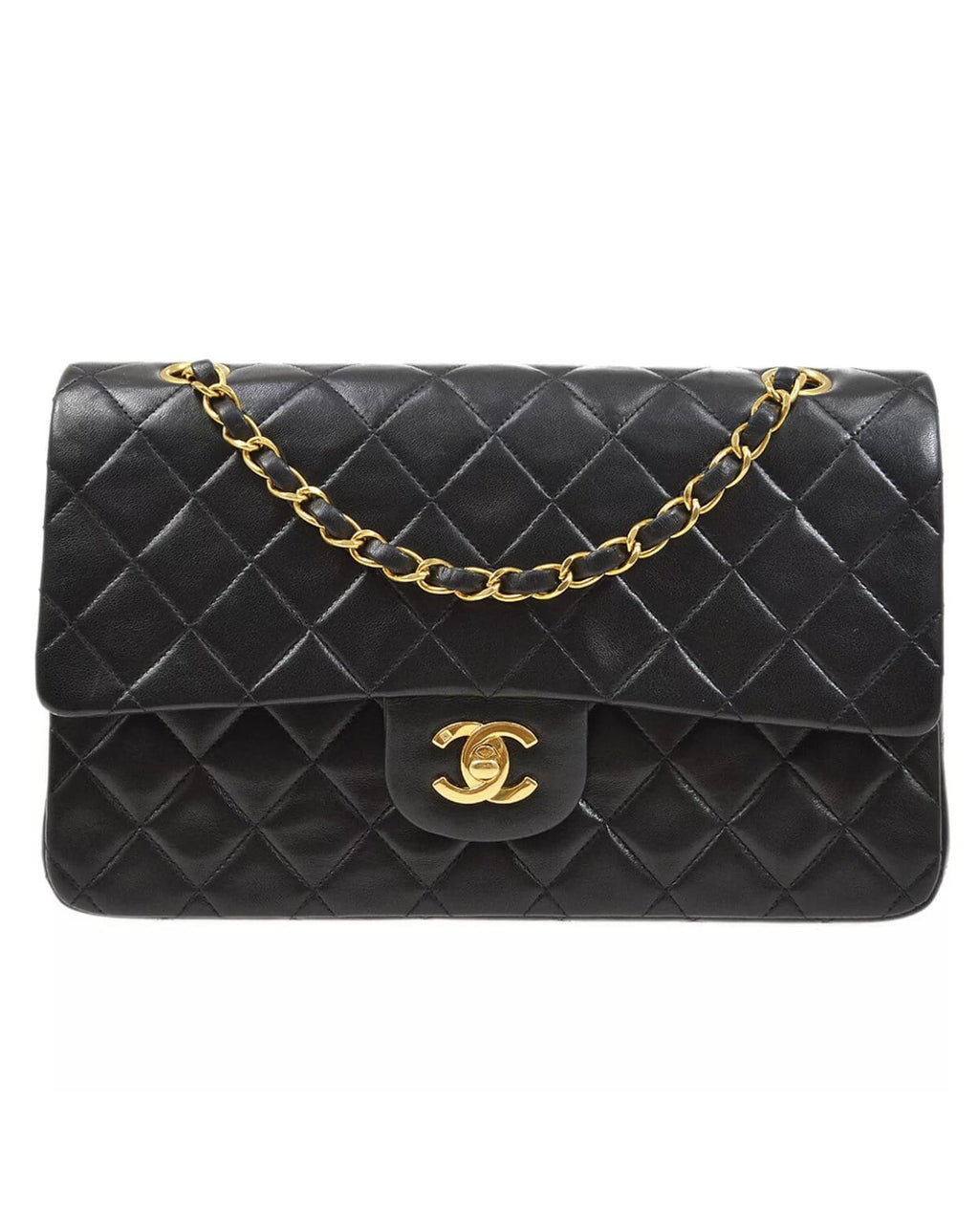 Chanel Vintage Classic Medium Double Flap Dark Beige Quilted Caviar with 24K  gold plated hardware