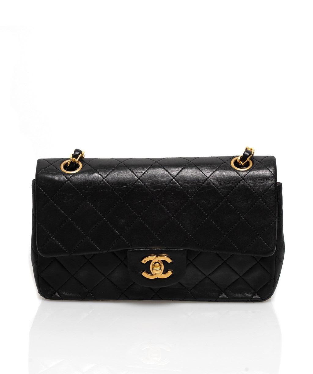 CHANEL Classic Flap Small Leather Shoulder Bag Black