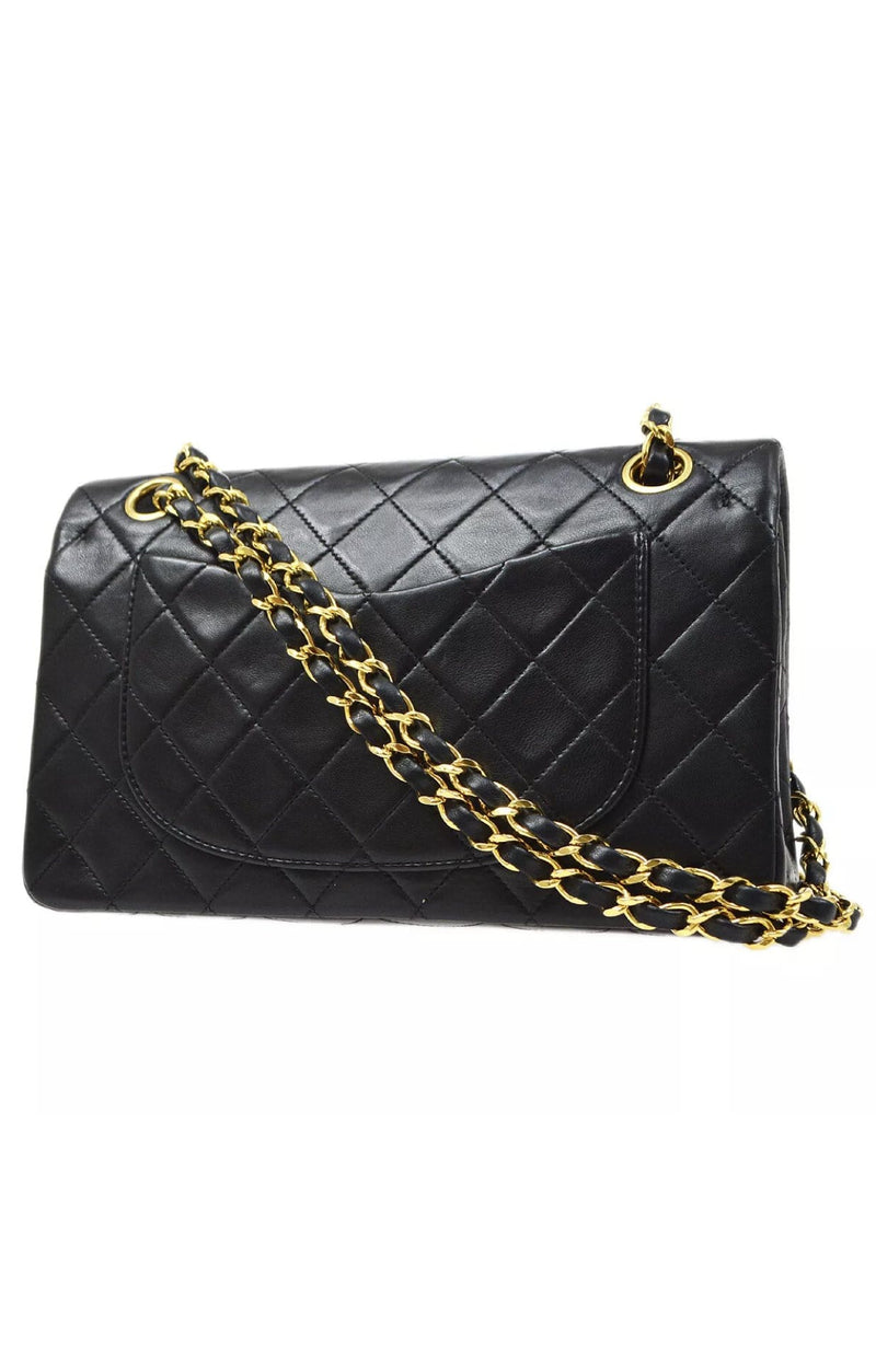 CHANEL Classic Flap Small Leather Shoulder Bag Black