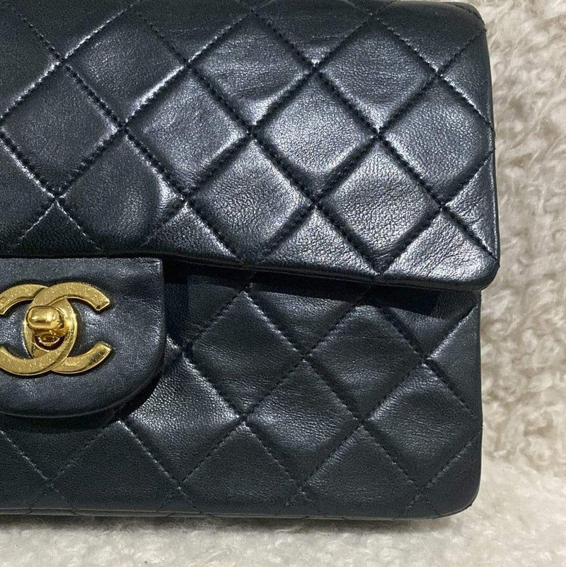 CHANEL Classic Flap Small Leather Shoulder Bag Black