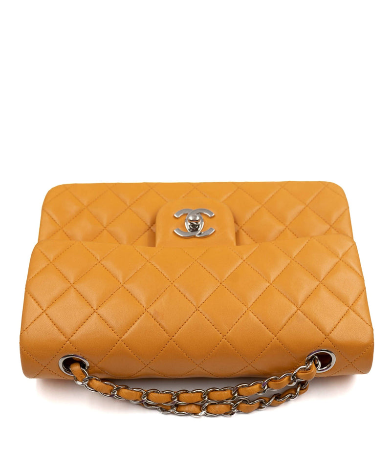 CHANEL LAMBSKIN PERFORATED DOUBLE FLAP BAG, with iconic diamond