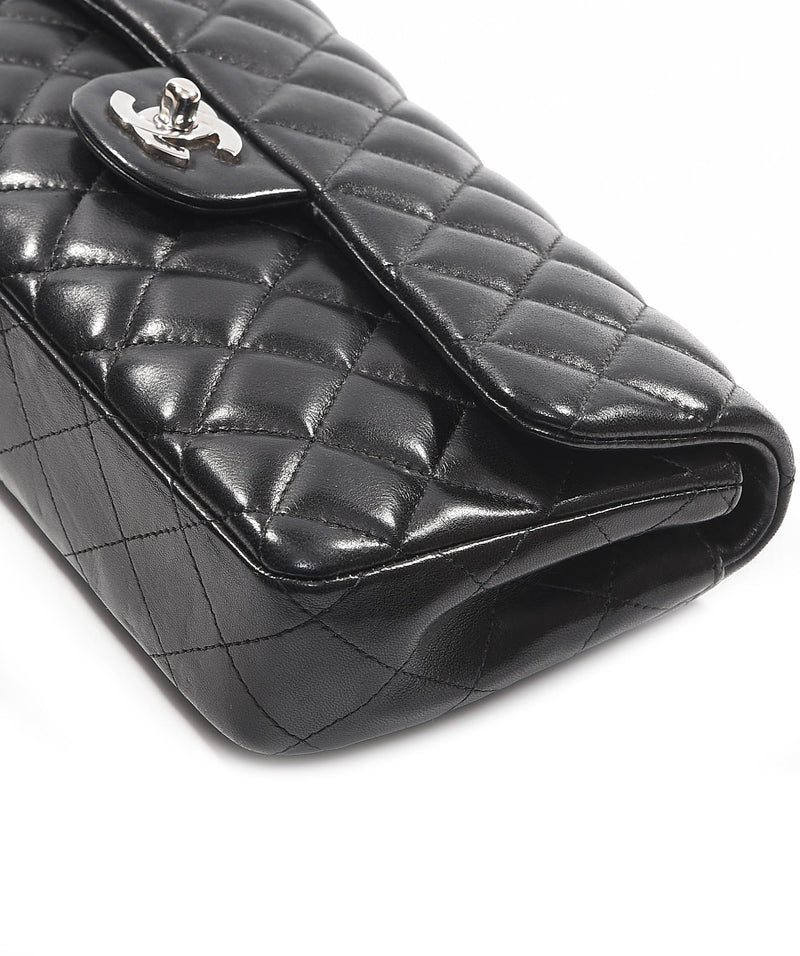 East West Flap Bag in Black Patent Leather with SHW