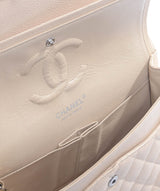 Chanel Chanel Classic Flap Medium Beige Caviar Silver Hardware - AWL3765