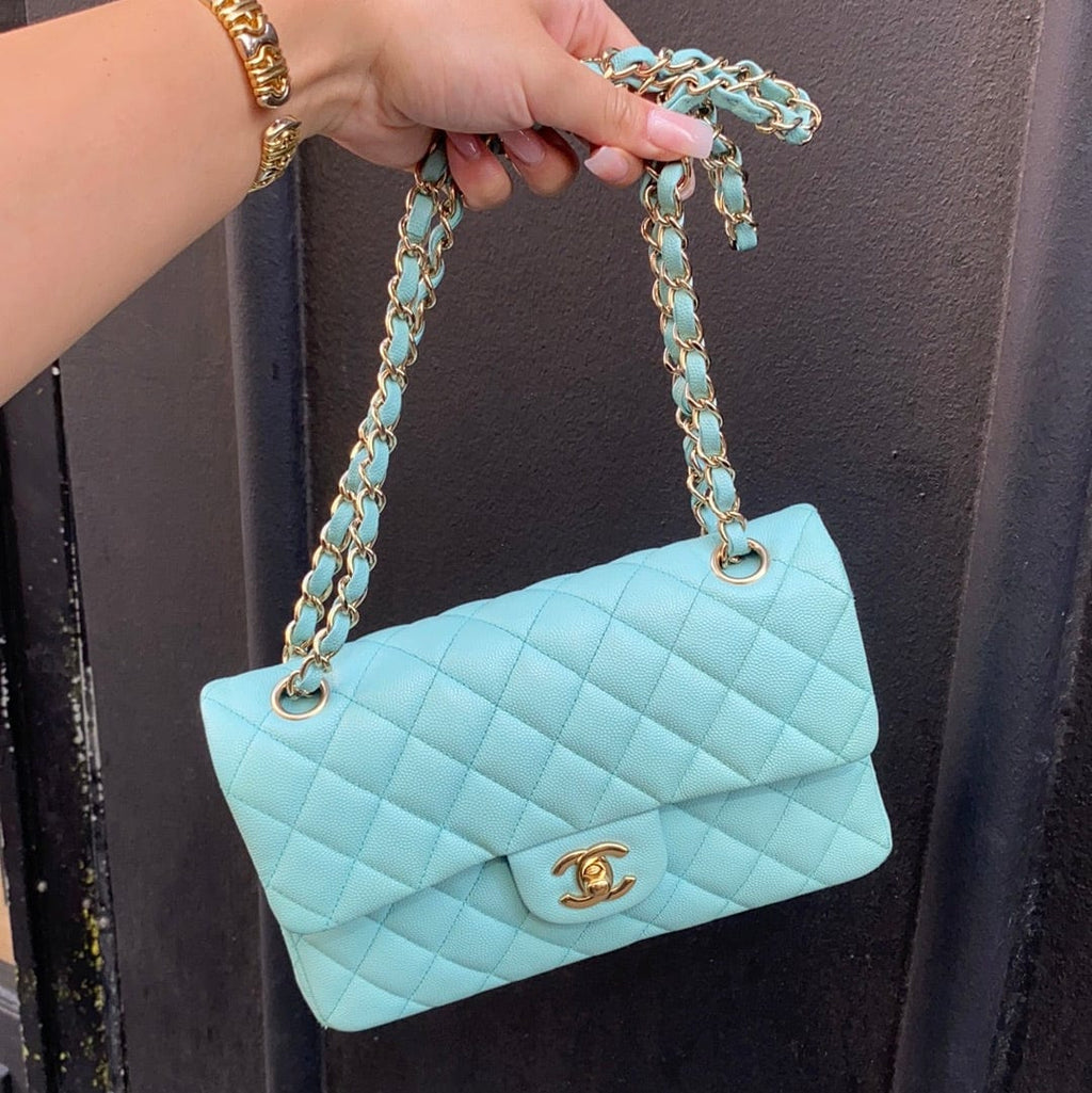 Chanel classic flap tiffany blue new arrivals