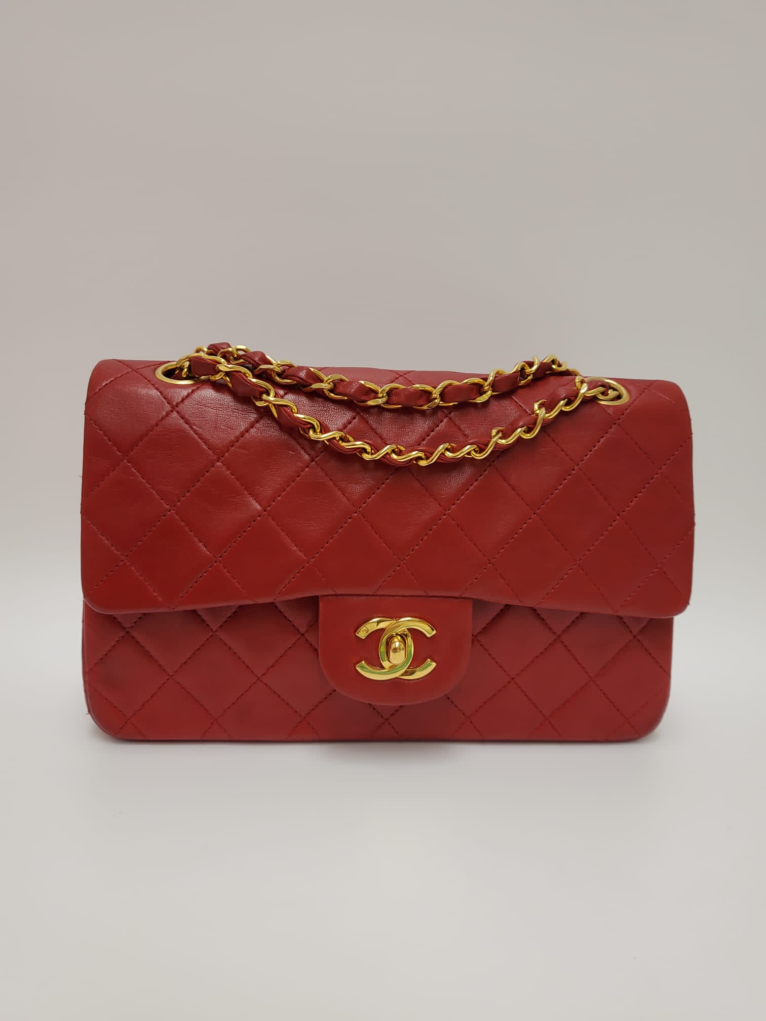 Chanel Chanel Classic Flap Small Red Lambskin GHW SKL1060