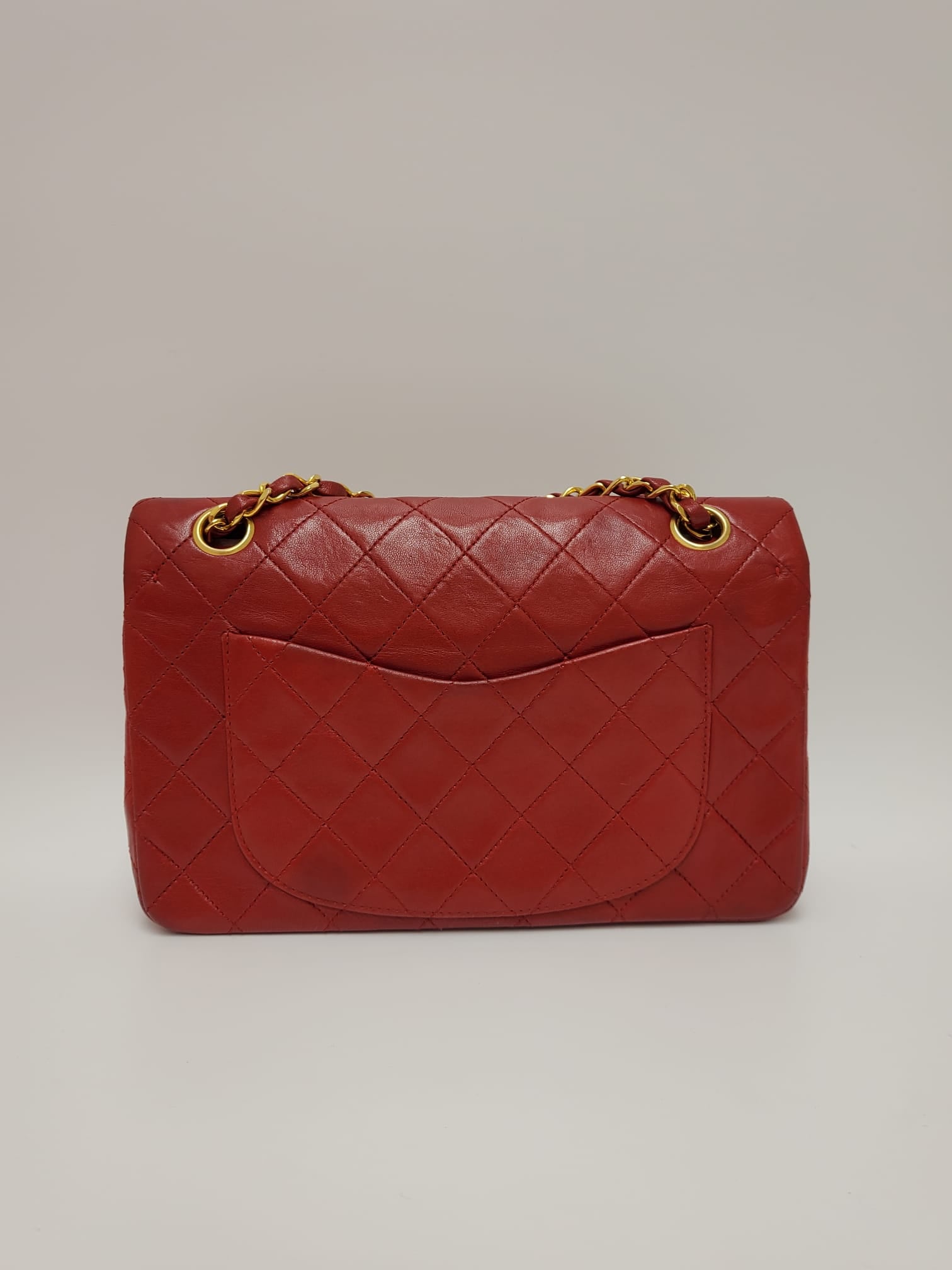 Chanel Chanel Classic Flap Small Red Lambskin GHW SKL1060