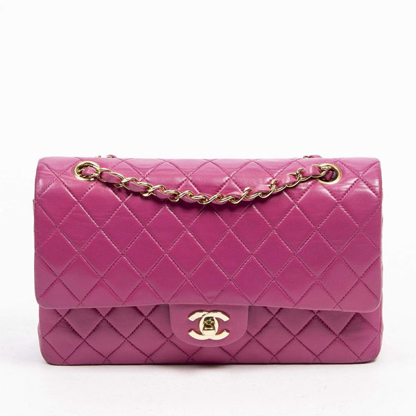 Chanel Classic Hot Pink 10 Med Double Flap Bag with GHW