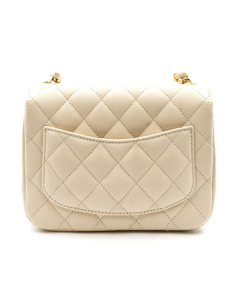 CHANEL Caviar Quilted Large Studded Flap Beige 1390490 | FASHIONPHILE