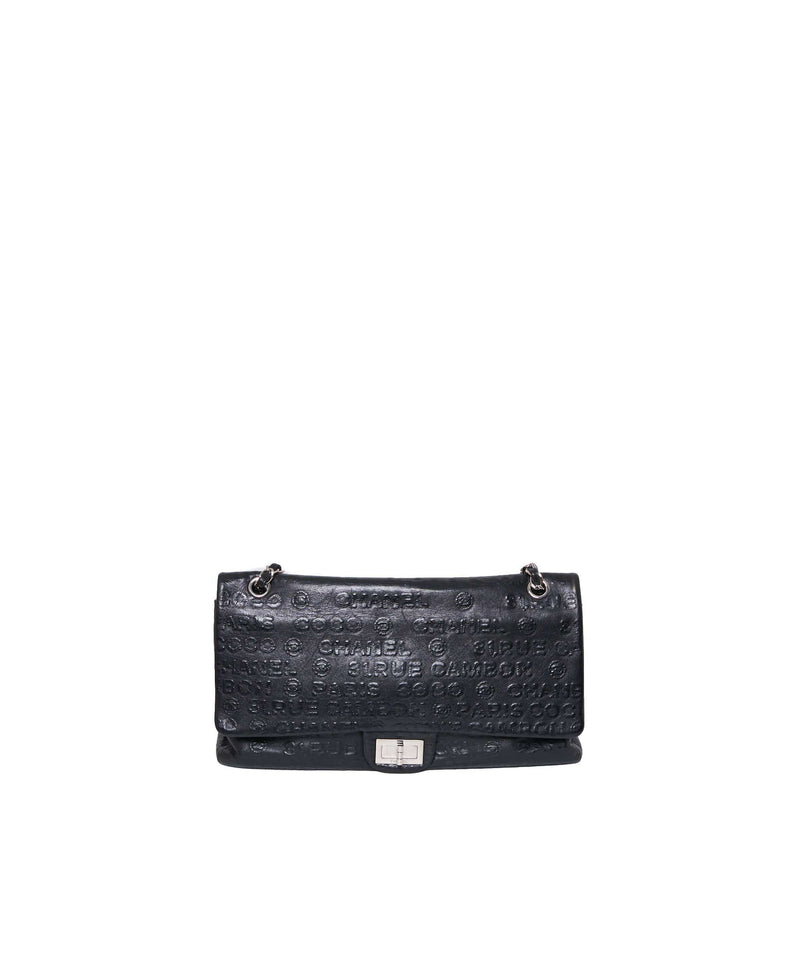 Chanel Chanel Coco Black Leather Jumbo 2.55 Flap Bag PHW - AGL1228