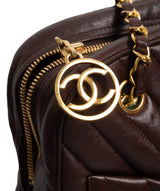 Chanel Chanel Dark Brown Pocket Slip Chain Shoulder Bag - AWL1274