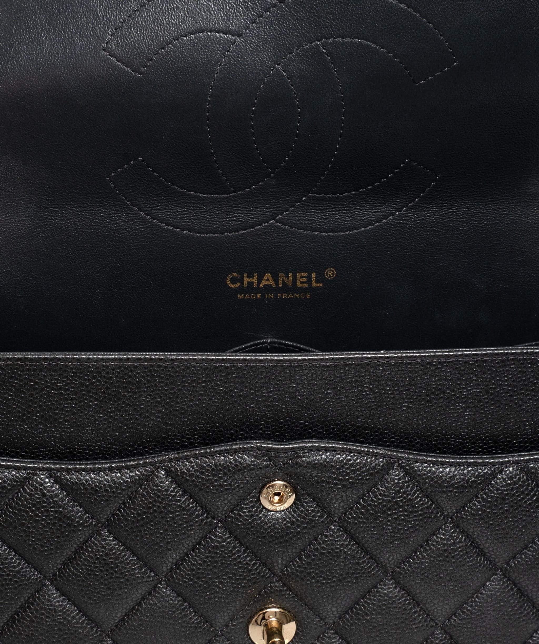 Chanel Chanel Dark Grey Caviar Skin Jumbo Classic Flap Bag - ASL1609