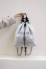 Chanel Chanel Deauville Grey and Black Backpack - ASL1825