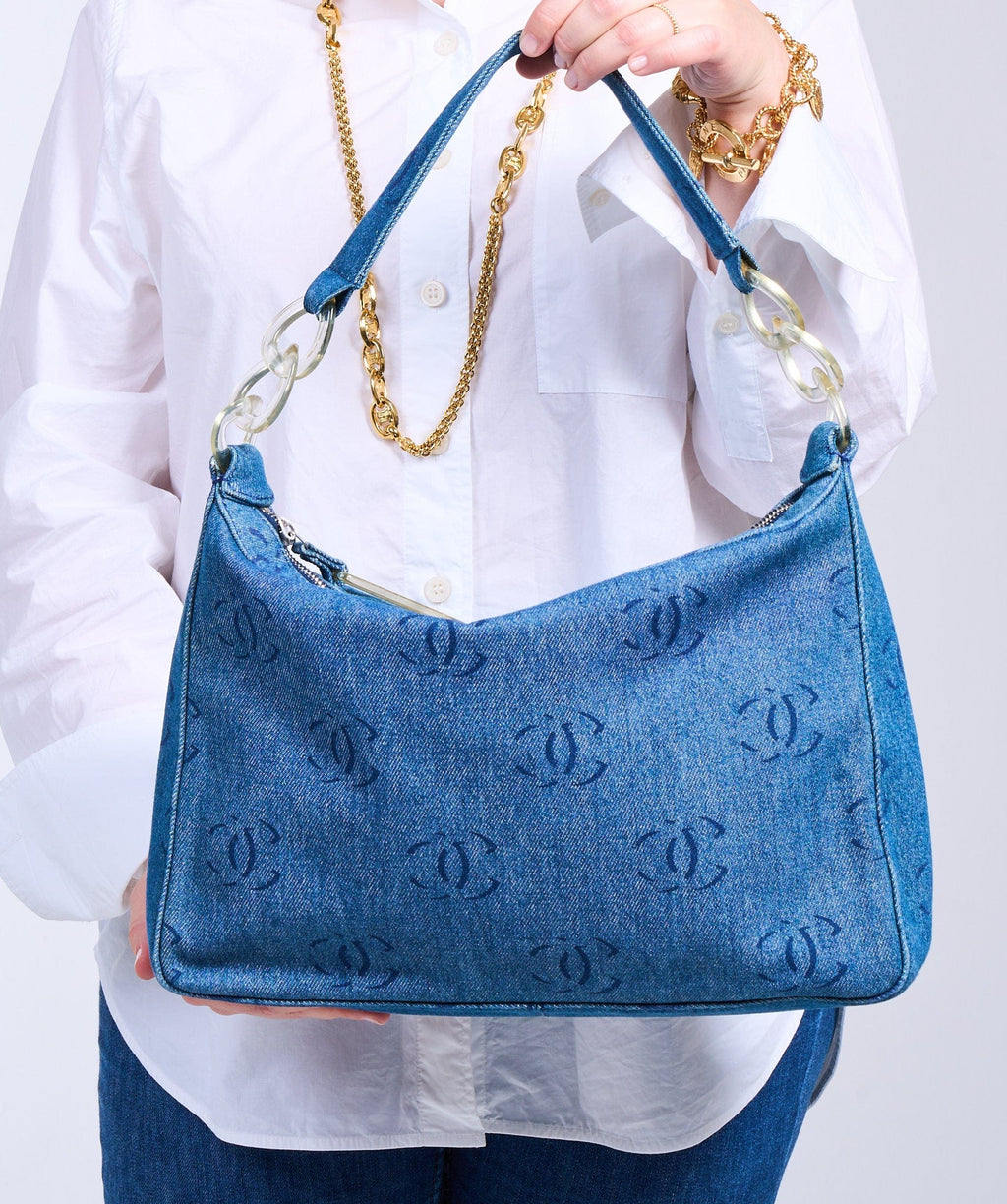 CHANEL Denim Exterior Large Bags & Handbags for Women