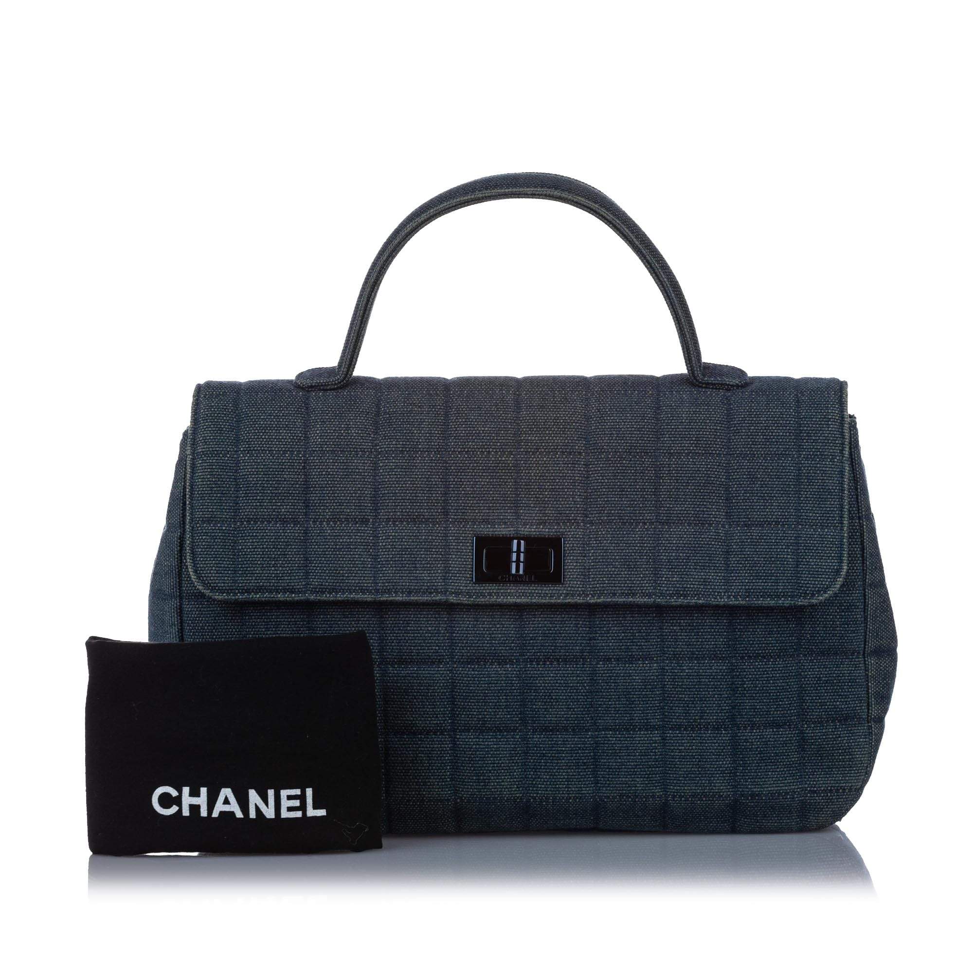 Chanel Chanel Denim Choco Bar Quilted Top Handle Bag