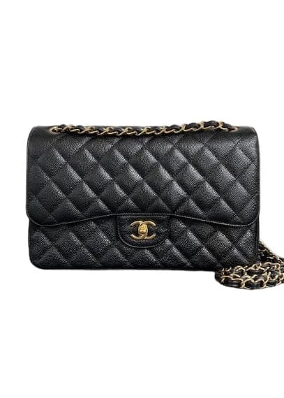 Chanel Chanel Double Flap Jumbo Black Caviar Gold Hardware SYC1069