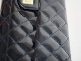 Chanel Chanel East West Reissue Clutch Patent Navy