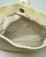 Chanel Chanel  Fold Over Cream Bag with large Bangle Hardware - AWL3247