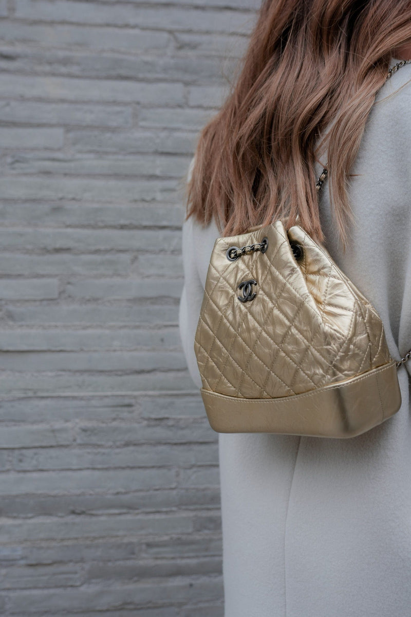 Chanel Gabrielle Gold Backpack RJL1331