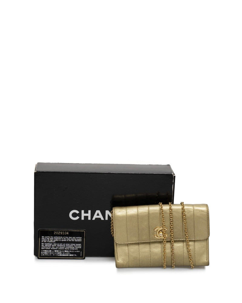Chanel Chanel Gold Leather Mademoiselle Turnlock Bag - AGL1461