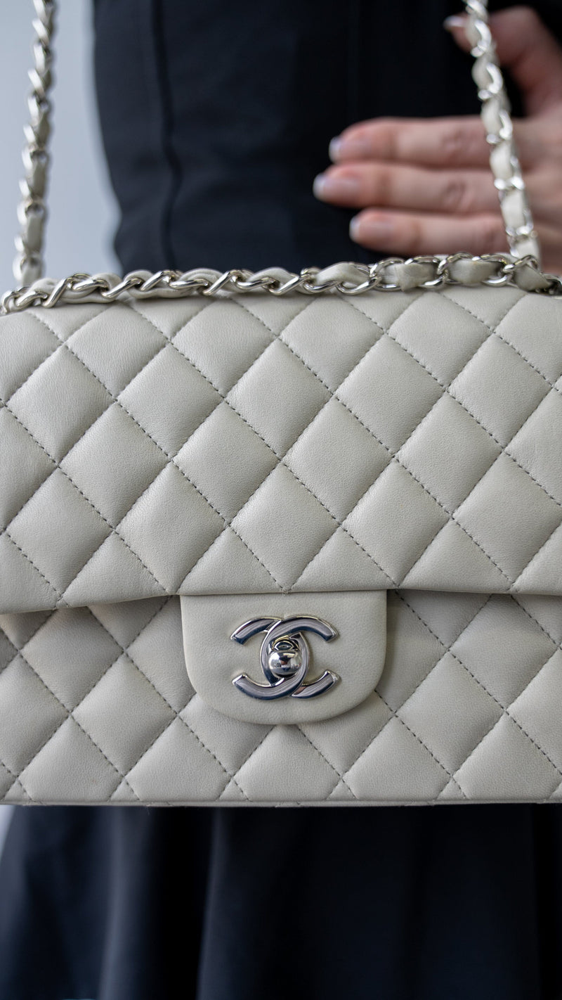 Chanel Grey Classic flap bag with SHW - AWL3363 – LuxuryPromise