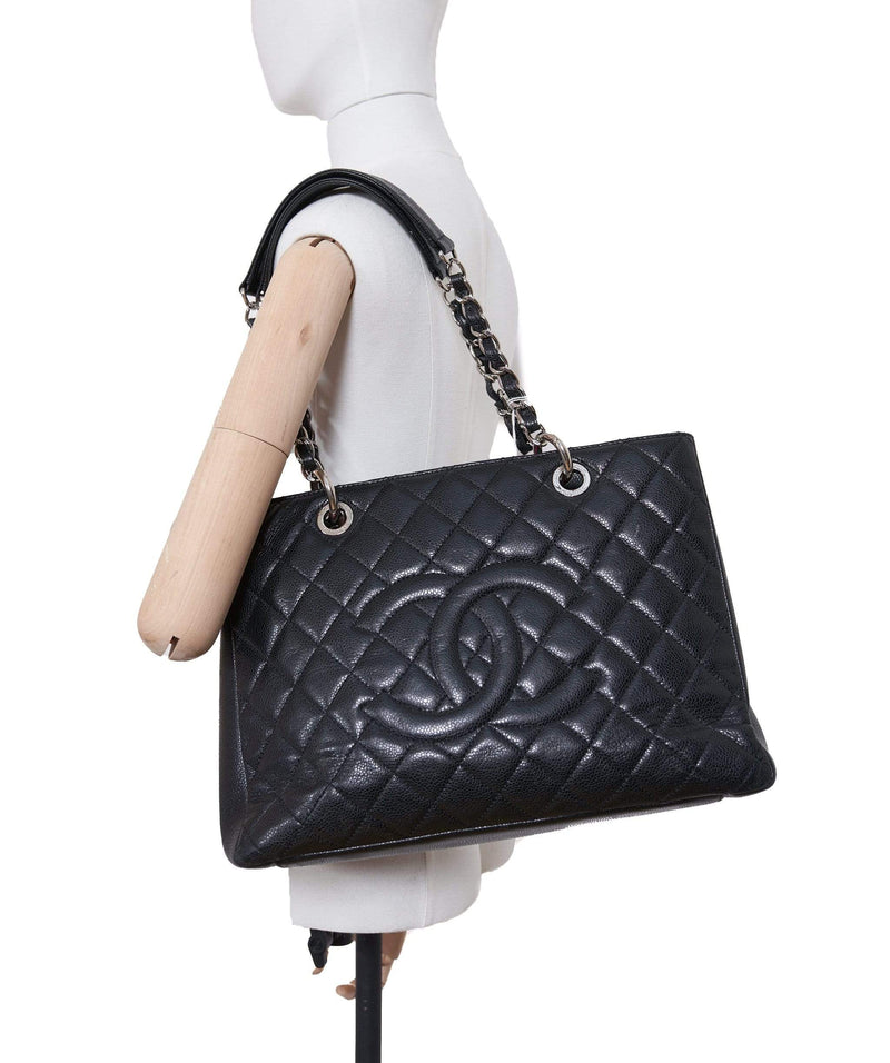Chanel GST Bag Black Caviar with Silver Hardware - ASL1416
