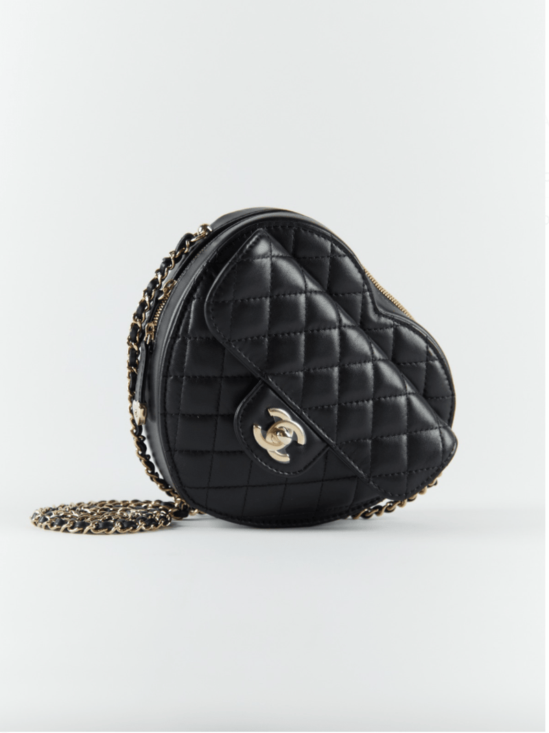 Chanel Heart Bag Black Lambskin with GHW Large ASL3651