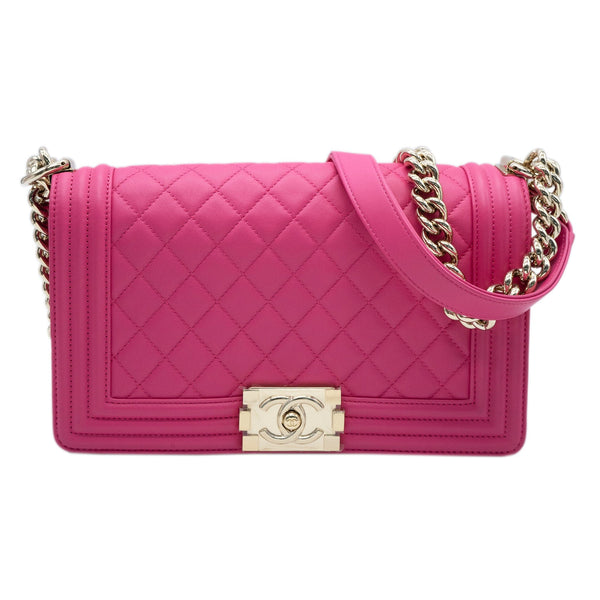 hot pink quilted chanel bag