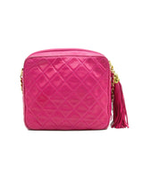 Chanel Chanel hot pink flap camera bag with tassel zip UKL1073