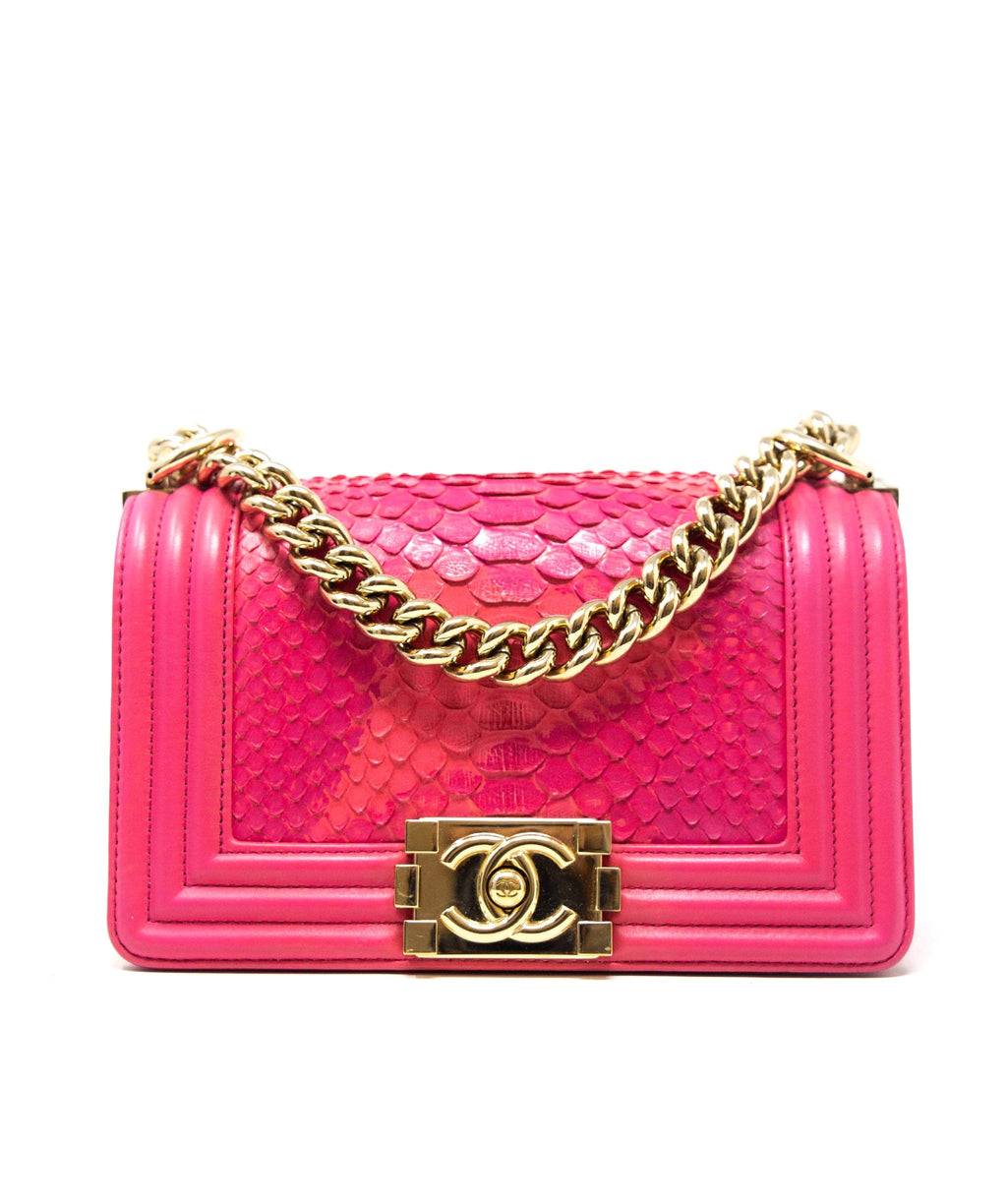 Chanel pink python discount bag